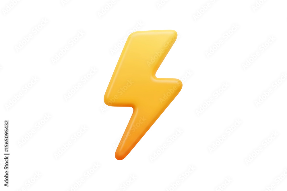 Isolated Yellow Lightning Bolt Icon 3D Render on Black Background Isolated Yellow Lightning Bolt Icon 3D Render on Black Background