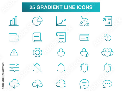 Gradient Line Icons – Essential Dashboard UI Pack