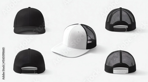 Wallpaper Mural trucker cap  mesh cap template illustration (white & black) Torontodigital.ca