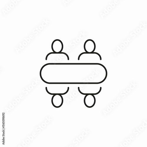 meeting table people icon sign vector