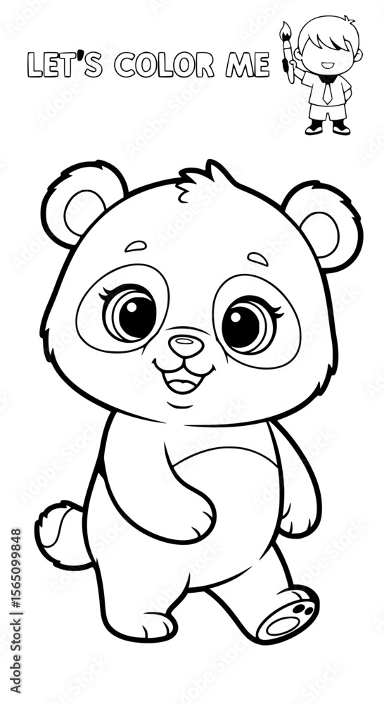 Fototapeta premium Children coloring pictures of a panda