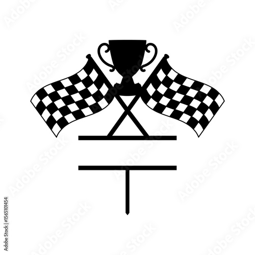 Race Flag Trophy Split Monogram Design