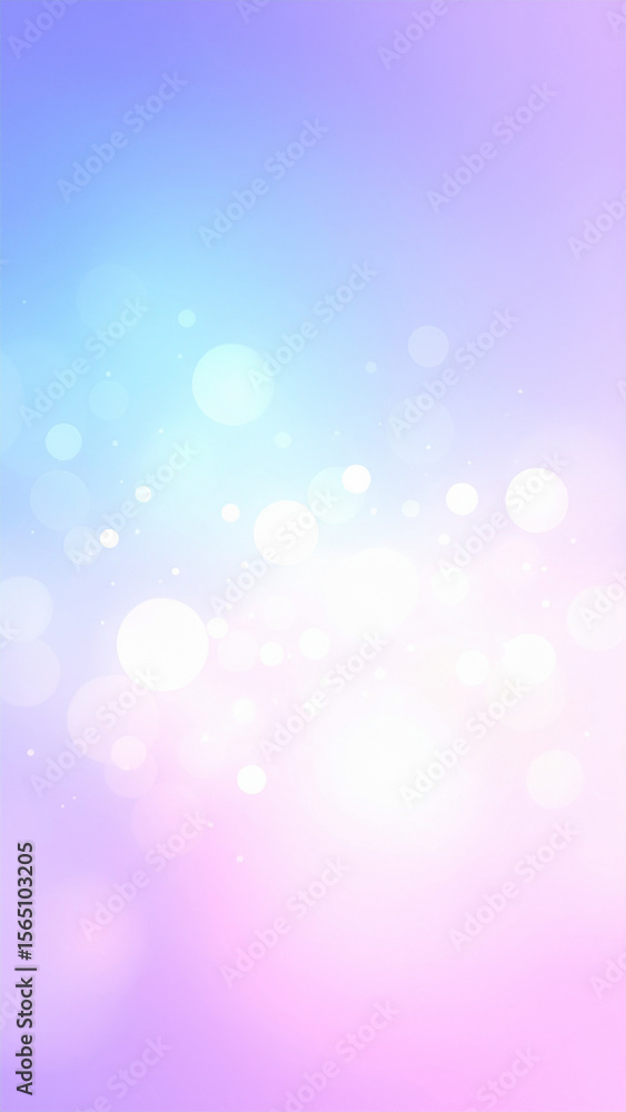 Obraz premium Abstract fluid gradient background with soft bokeh lights, smooth color blend, (purple, pink, blue), elegant dreamy atmosphere, clean composition, designed for overlaying text or icons.