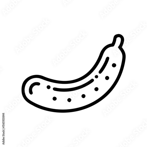 Line icon of cucumber pickle, symbol of preserved food, snack and culinary ingredient