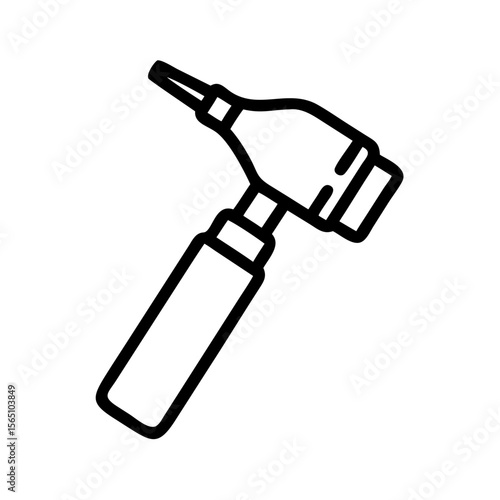 Line icon of otoscope tool for ear examination, symbol of medical diagnostics and ENT healthcare