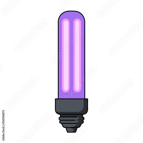 UV light bulb with purple glow and black base for illumination  