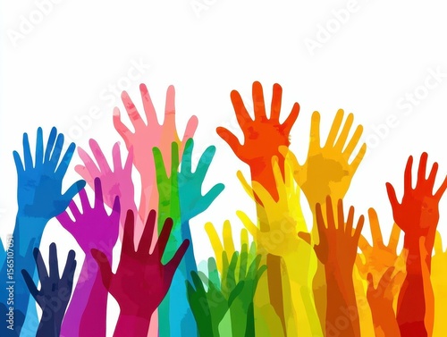 high resolution image of community concept with hands of people