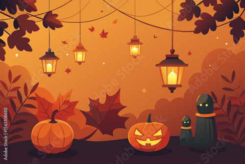 halloween background with pumpkin