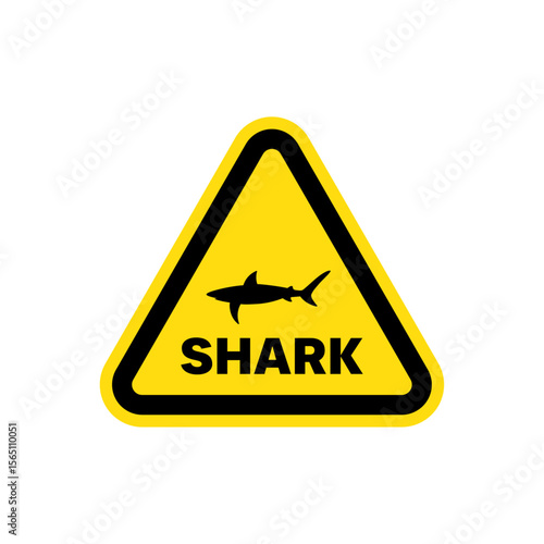 Shark swimming road sign template, Vector illustration beware sharks symbolShark swimming road sign template, Vector illustration beware sharks symbol