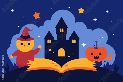 halloween night scene