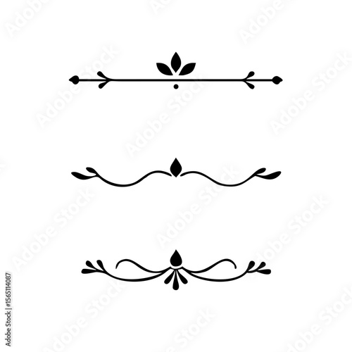 Wedding decorative elements. Divider ornament, borders, vintage line separators. Hand drawn vector illustration isolated on white background.gold ornament decorate frame border pattern Thai art
