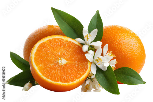 Realistic Orange Blossom Illustration – Isolated on Alpha Background
