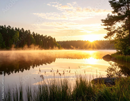 sunrise over the river