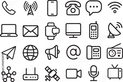 Set of Communication and Technology Icons