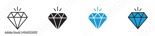 Diamond icon vector isolated on white background, vector illustration.