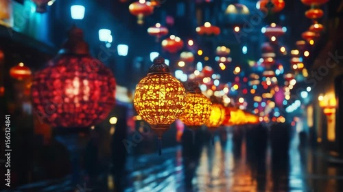 Wallpaper Mural Night Market Lanterns Torontodigital.ca