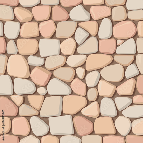 Stone wall texture, grey cobblestone surface, natural masonry background, abstract stonework design