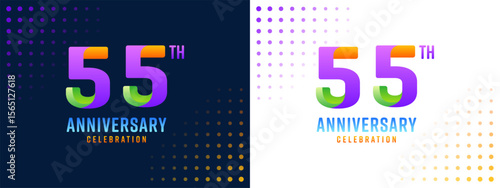55th anniversary design, with colorful numbers