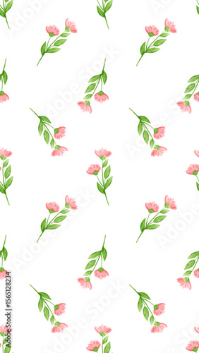 Wallpaper Mural Flower vector pattern illustration floral background Torontodigital.ca