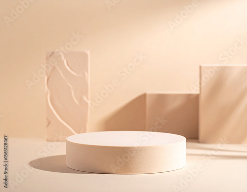 Minimalist Clean Display Background with Natural Light and Soft Shadows