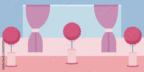 Pink champagne glasses vector illustration for a romantic wedding celebration card