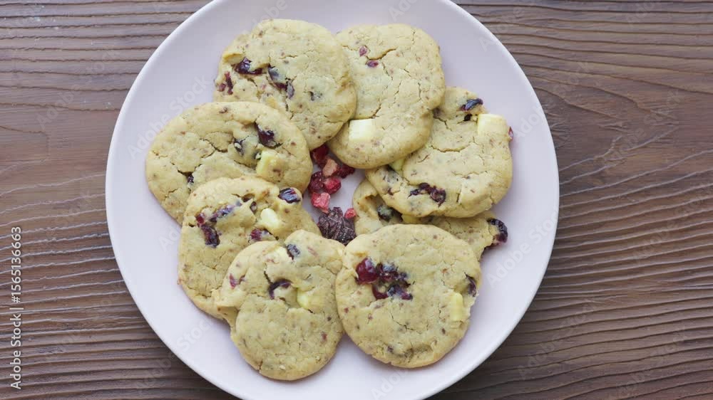 blueberry white chocolate chip cookies plate