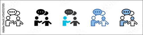Verbal Communication Icon Pack Multistyle Illustration