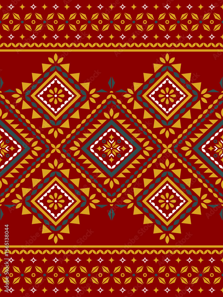 Southwest Native seamless pattern ethnic tribal Aztec Floral Flower geometric Navajo Native American fabric colorful design vector for textile print Southwest Native seamless pattern ethnic tribal Aztec Floral Flower geometric Navajo Native American fabric colorful design vector for textile print