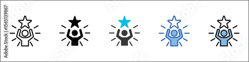 Self Confidence Icon Pack Multistyle Illustration
