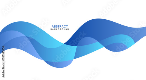 Blue elegant wave business banner background
