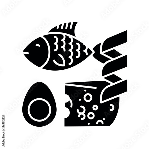 Proteins black flat icon for digital and print projects.