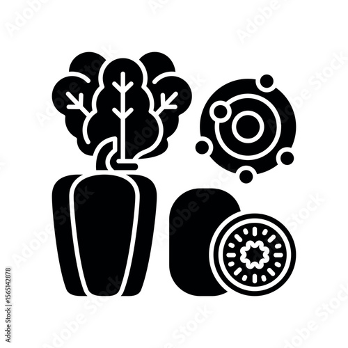 Antioxidants black flat icon for digital and print projects.