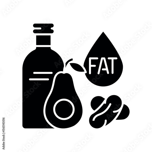 Fats black flat icon for digital and print projects.