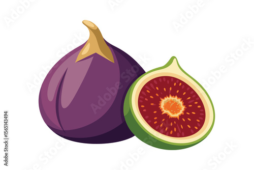 Fresh fig fruit isolated on white background