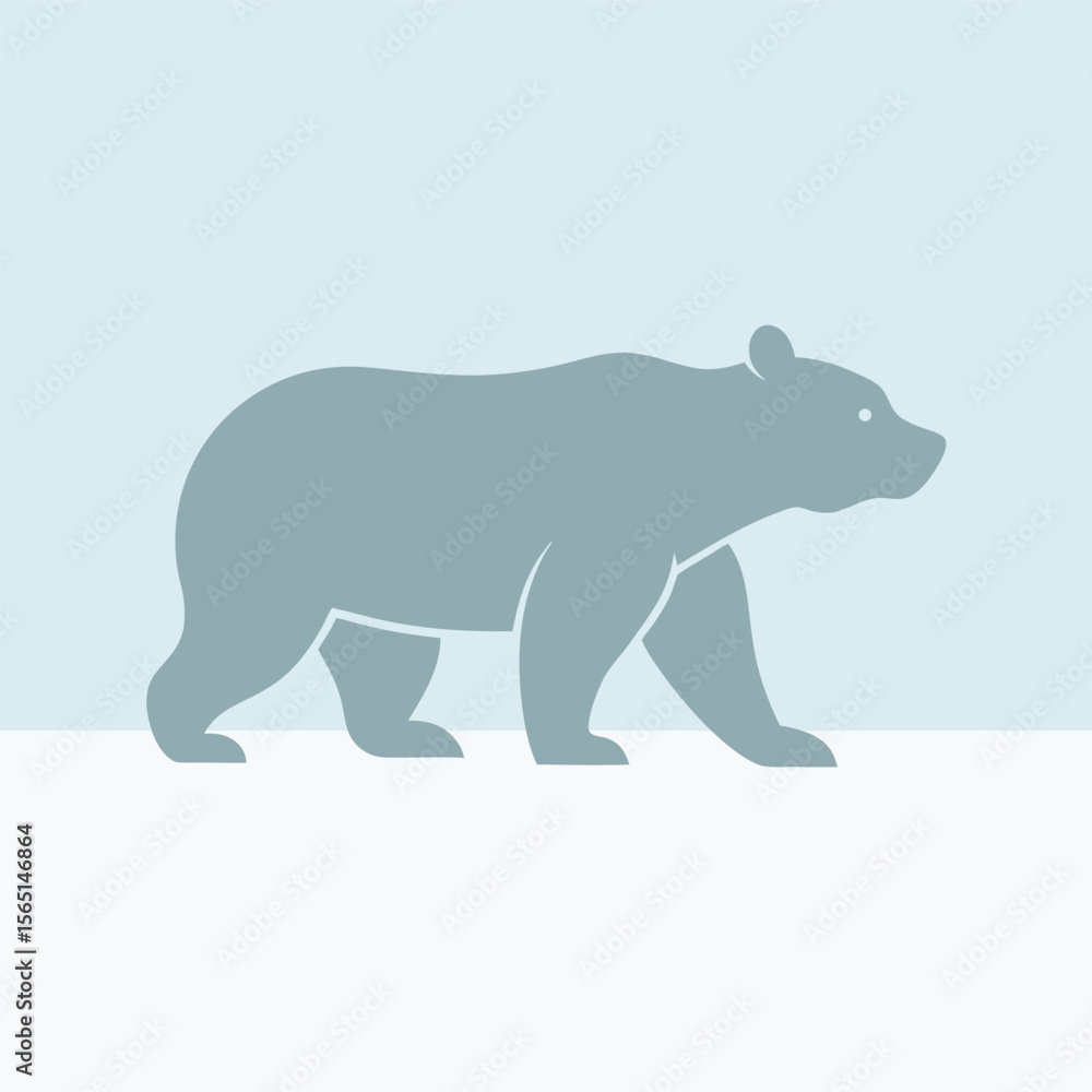 Obraz premium Bear Walking Through Deep White Snow
