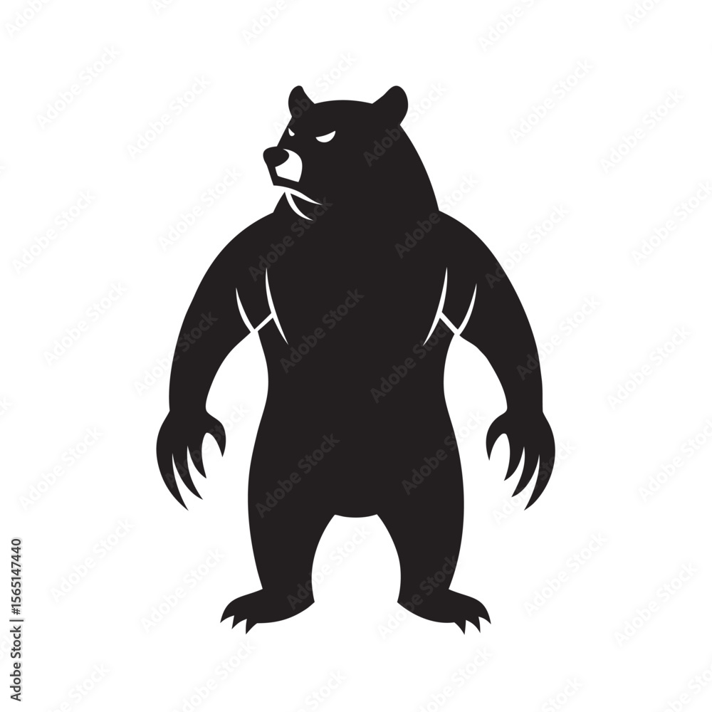 Obraz premium Bear Raising Sharp Claws Upright