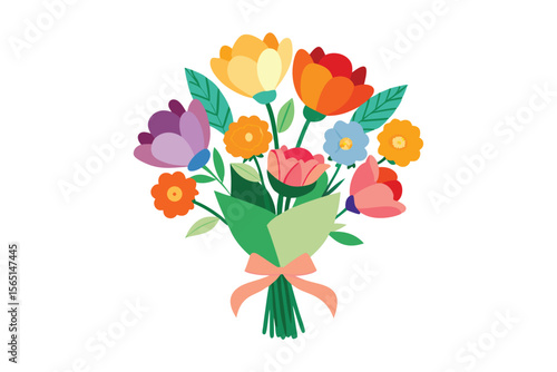 Flower bouquet vector illustration on white background