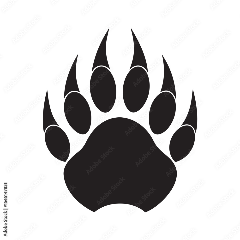 Bear Paw Print With Claw Marks Bear Paw Print With Claw Marks