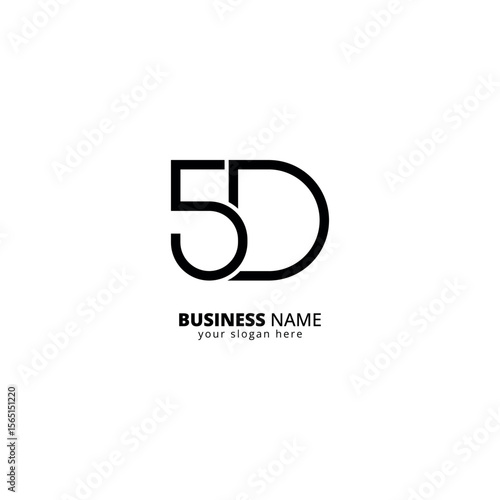 Bold 5D Monogram Logo, Modern Typography Design.