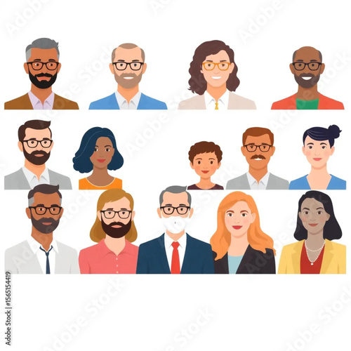 A large team of twelve leaders are attending a video call. The group includes men and women of different ages and backgrounds.