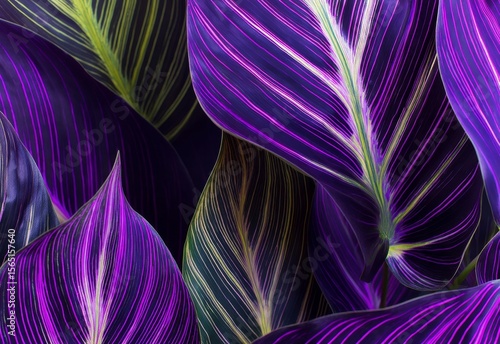 Neon Tropical Fantasy combines enigmatic elements with contemporary art through its radiant foliage, suitable for music album covers, rave posters, or digital installations