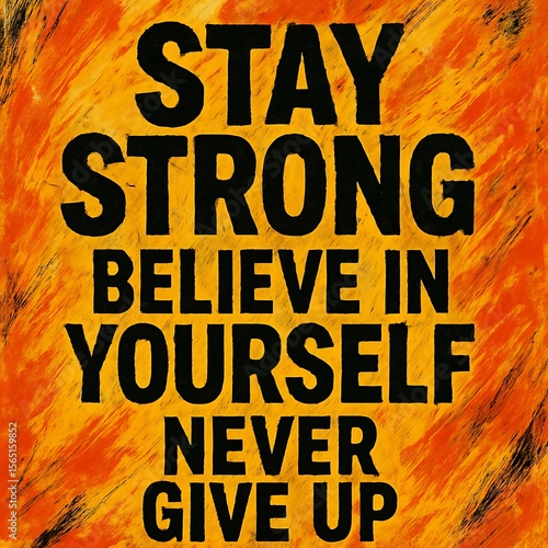 Motivational quote Stay Strong, Believe in Yourself, Don't Give Up