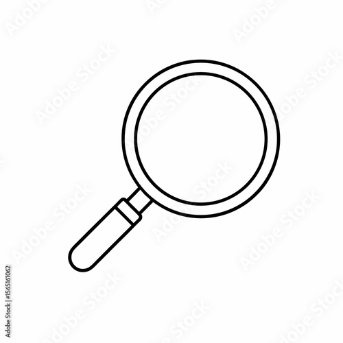 Magnifying glass icon outline, loupe line sign