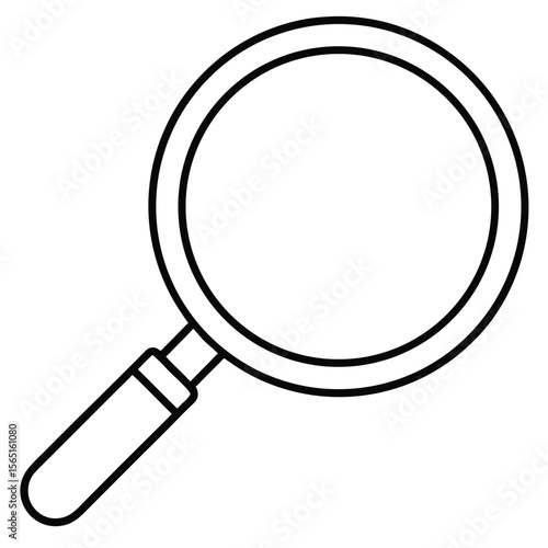 Magnifying glass icon outline, loupe line sign