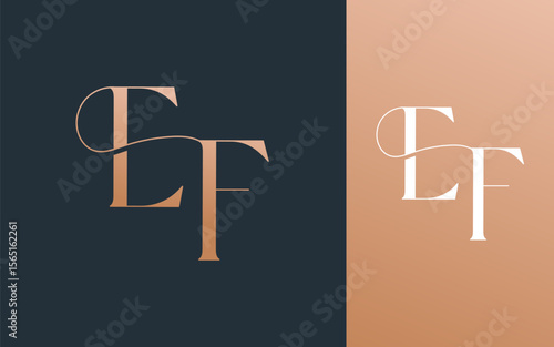 Initial letter EF FE logo design vector illustration for couple, wedding, and business