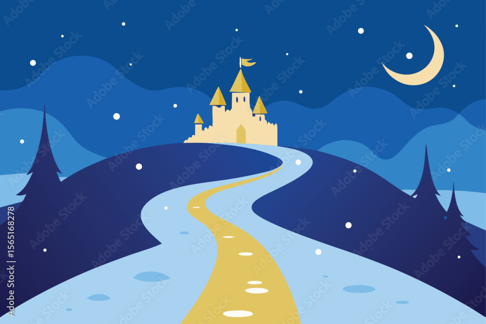 Fototapeta premium winter landscape with snow and trees