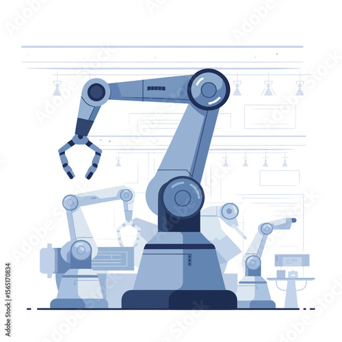 vector icons for robots, artificial intelligence, and the assistance provide in work and security
