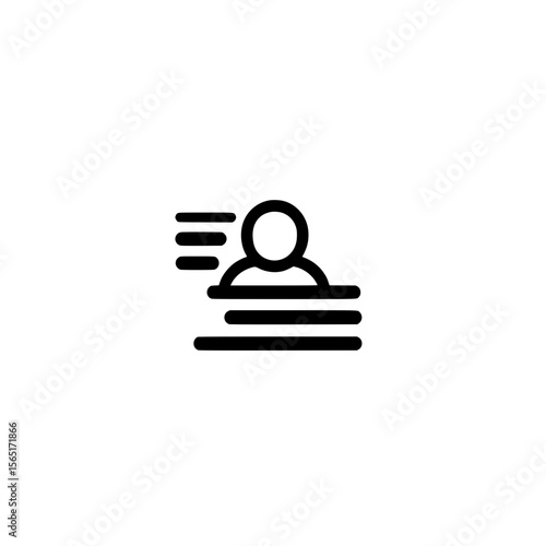 User icon with dynamic motion lines vector illustration representing fast access and activity