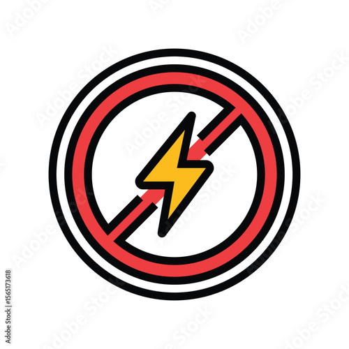 non electric color icon vector illustration