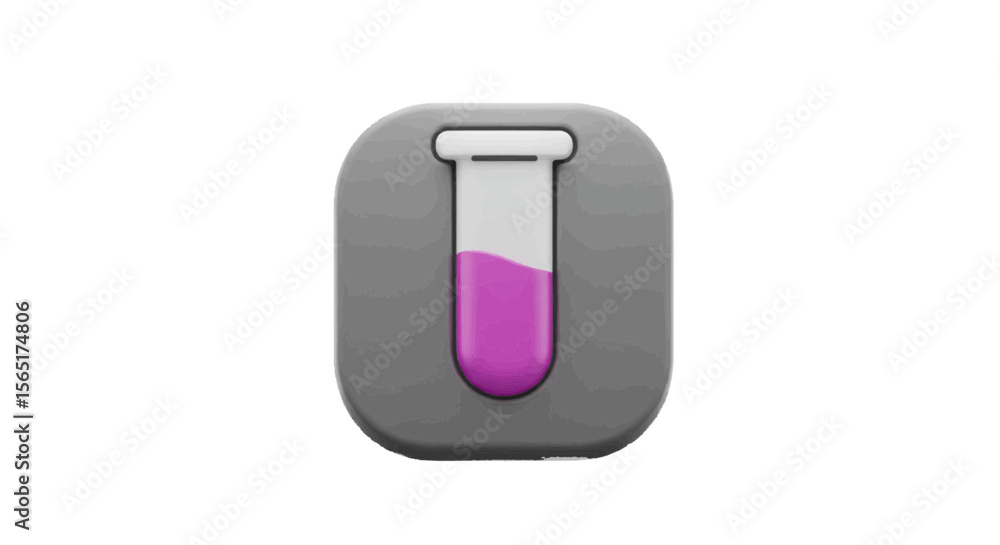 3D icon of a test tube 3D icon of a test tube
